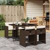 vidaXL Ensemble &agrave; manger de jardin 5 pcs et coussins marron poly rotin