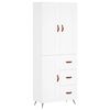 vidaXL Buffet haut Blanc 69,5x34x180 cm Bois d'ing&eacute;nierie