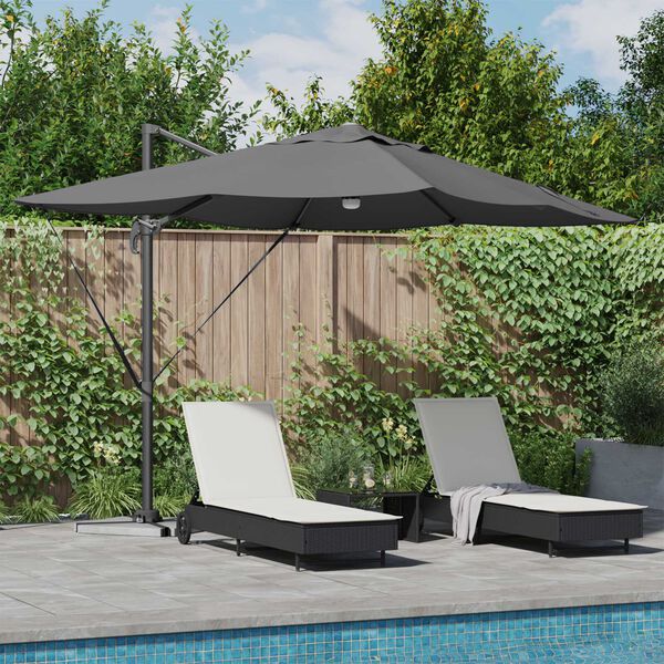 vidaXL Parasol Roma à Bras Déporté Anthracite et noir