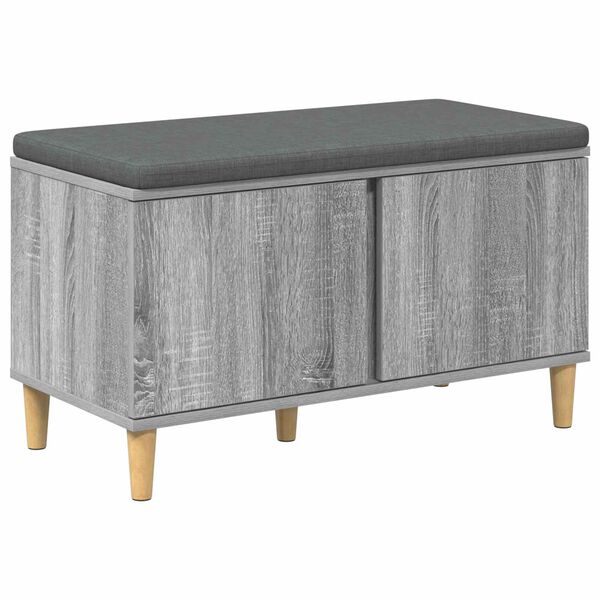 vidaXL Banc d'entr&eacute;e avec coussin Gris Sonoma 80 x 38 x 46 cm