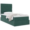 vidaXL Lit avec rangement et matelas Vert fonc&eacute; 90 x 190 cm Velours
