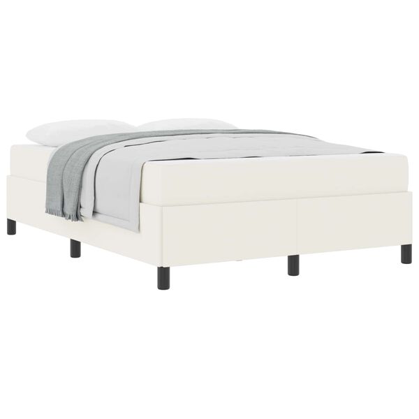 vidaXL Cadre de lit avec matelas Cr&egrave;me 140 x 200 cm tissu
