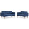 vidaXL Ensemble de canap&eacute; 2 pcs tissu bleu