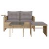 vidaXL Salon de jardin avec coussins 3 pcs beige r&eacute;sine tress&eacute;e