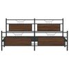 vidaXL Cadre de lit en m&eacute;tal sans matelas ch&ecirc;ne marron 200x200 cm