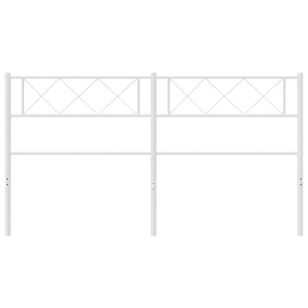 vidaXL T&ecirc;te de lit de remplacement m&eacute;tal blanc 135 cm