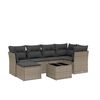 vidaXL Salon de jardin avec coussins 7 pcs gris clair r&eacute;sine tress&eacute;e