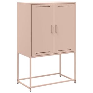 vidaXL Buffet haut rose 68,5x38,5x107 cm acier