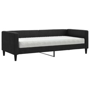 vidaXL Lit de jour avec matelas noir 80x200 cm tissu