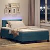vidaXL Lit &agrave; ressort LED avec matelas Bleu fonc&eacute; 120 x 190 cm Velours
