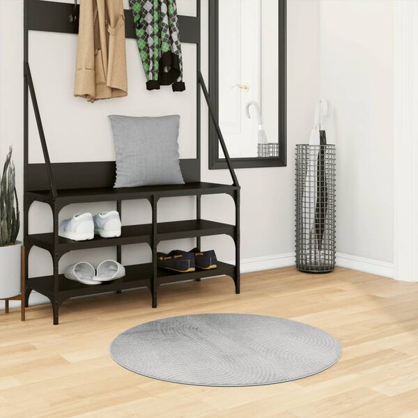 vidaXL Tapis IZA poils courts style scandinave gris &Oslash; 80 cm