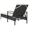 vidaXL Chaise longue avec coussin noir 63x200x81 cm r&eacute;sine tress&eacute;e