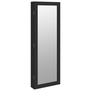 vidaXL Armoire &agrave; bijoux avec miroir murale noir 37,5x10x106 cm