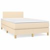vidaXL Sommier &agrave; lattes de lit matelas et LED cr&egrave;me 120x190 cm tissu