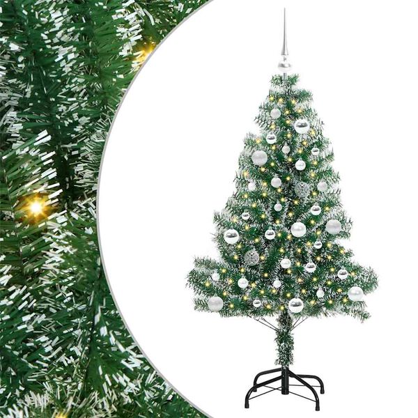 vidaXL Arbre de Noël artificiel floconné de neige avec lumière LED