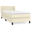 vidaXL Sommier &agrave; lattes de lit avec matelas Cr&egrave;me 80x200 cm Similicuir
