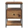 vidaXL Cabinet de chevet avec tiroir 2 pcs Bois ancien 40 x 42 x 56 cm