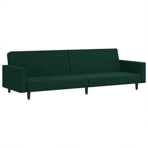vidaXL Canap&eacute;-lit &agrave; 2 places vert fonc&eacute; velours