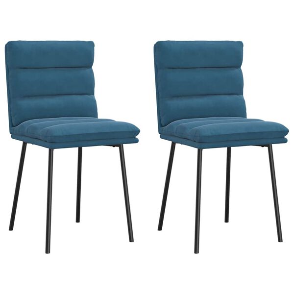vidaXL Chaises à manger lot de 2 Bleu Velours