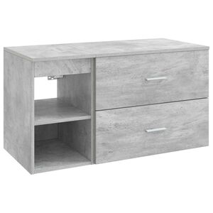 vidaXL Ensemble de mobilier de salle de bain 2 pc Gris b&eacute;ton