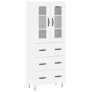 vidaXL Buffet haut Blanc 69,5x34x180 cm Bois d'ing&eacute;nierie