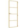 vidaXL Porte int&eacute;rieure mince dor&eacute; 76x201,5 cm verre tremp&eacute; aluminium
