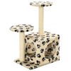 vidaXL Arbre &agrave; chat avec griffoir en sisal 60 cm Beige Motif de pattes