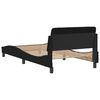 vidaXL Cadre de lit Dover noir 100x200 cm tissu