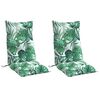 vidaXL Coussins de chaise à dossier haut lot de 2 modèle de feuille