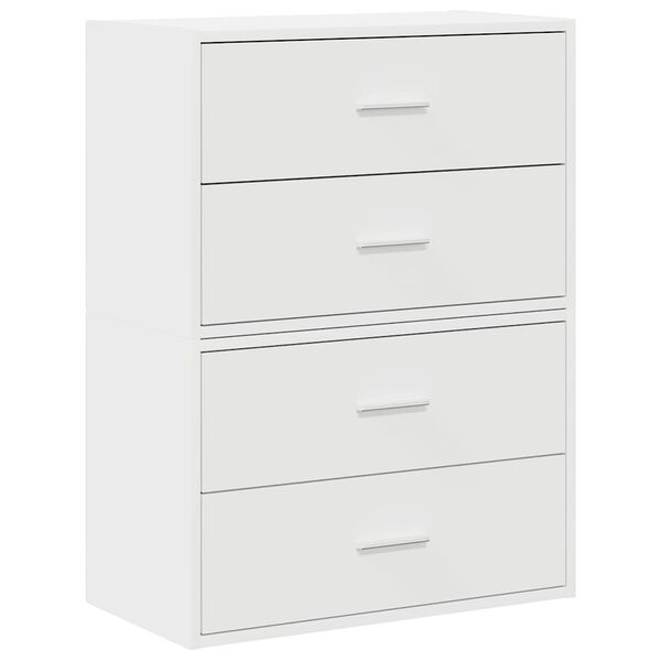 vidaXL Armoires avec 2 tiroirs 2pcs blanc 60x31x40cm bois d'ing&eacute;nierie
