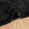 vidaXL Tapis en fausse Tafalla Noir 80 x 200 cm Polyester