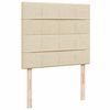 vidaXL Sommier &agrave; lattes de lit avec matelas Cr&egrave;me 120x200 cm Tissu
