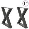 vidaXL Pieds de table basse 2 pi&egrave;ces Anthracite 50 x (42-43,3) cm Acier