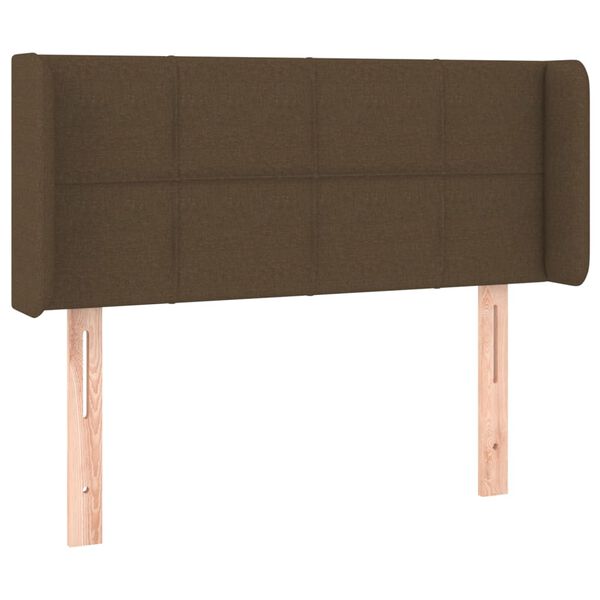 vidaXL T&ecirc;te de lit &agrave; LED Marron fonc&eacute; 103x16x78/88 cm Tissu