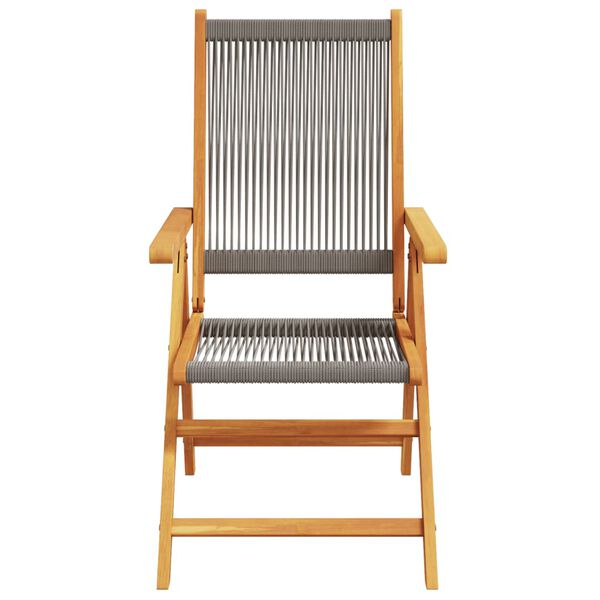 vidaXL Chaises inclinables de jardin lot de 8 gris bois massif acacia