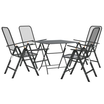 vidaXL Ensemble à manger de jardin 5 pcs Maille Métal Anthracite