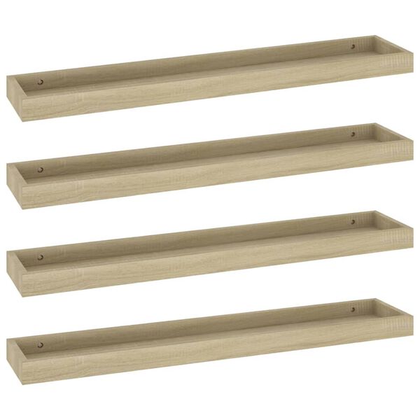 vidaXL &Eacute;tag&egrave;res murales Loggia 4 pcs Ch&ecirc;ne 80x15x4 cm MDF