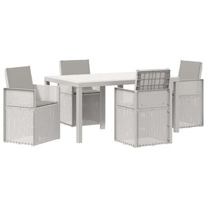 vidaXL Ensemble de salle &agrave; manger pour jardin 5 pc Blanc et gris clair