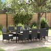 vidaXL Ensemble de salle &agrave; manger pour jardin 9 pcs Noir polyrotin