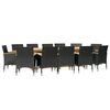 vidaXL Ensemble &agrave; manger de jardin 13 pcs avec coussins Noir