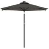 vidaXL Parasol de jardin LED et m&acirc;t en acier anthracite 225x225x212 cm