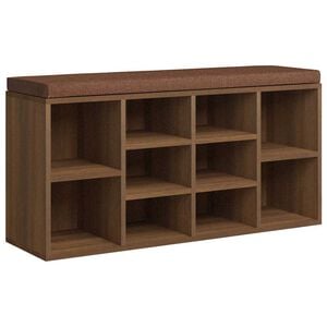 vidaXL Banc &agrave; chaussures Ch&ecirc;ne marron 103x30x48 cm Bois d'ing&eacute;nierie