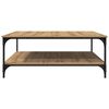 vidaXL Table basse ch&ecirc;ne artisanal 100 x 100 x 40 cm Bois d'ing&eacute;nierie