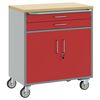 vidaXL Placard de travail 2 pcs Rouge et Gris 75 x 45 x 85 cm
