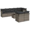 vidaXL Salon de jardin 9 pcs avec coussins gris r&eacute;sine tress&eacute;e
