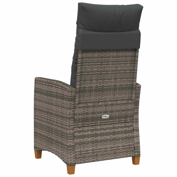 vidaXL Chaise inclinable avec plateau &agrave; th&eacute; 62 x 64 x 112 cm polyrotin