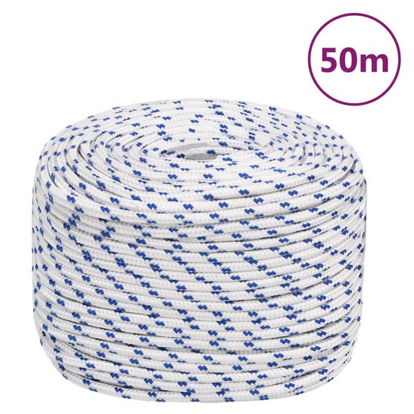 vidaXL Corde de bateau Blanc 6 mm 50 m Polypropyl&egrave;ne