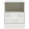 vidaXL Tables de chevet 2 pcs blanc 34,5x39x44 cm acier