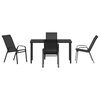 vidaXL Ensemble de salle &agrave; manger pour jardin 5 pcs Noir