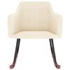 vidaXL Chaise &agrave; bascule Cr&egrave;me Velours